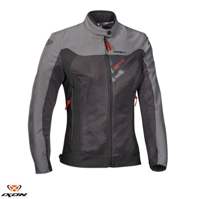Geaca (jacheta) femei pentru scuter - motocicleta Racing/Roadster Ixon vara model Orion LS culoare: antracit/gri/rosu Antracit/gri/rosu 2XL foto