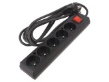 Prelungitor 5 Prize PVC Negru 3m 16A