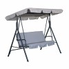 Balansoar 3 Persoane Terry Gri, 170x112x153cm, Leagan Gradina, Otel Rezistent, Confortabil, 140kg