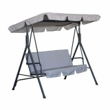 Cumpara ieftin Balansoar Gradina 3 Persoane Terry Gri 170 cm Otel Leagan Exterior