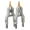 Clesti Kelvin 1000V 10A pentru Microohmetru/Miliohmetru/Multimetru/LCR, Cupru placat aur, 2 bucati