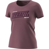 Tricou Damă Dynafit Graphic Co W S/S Tee Dark Rose - Bumbac Organic, Croială Sportivă, Confortabil
