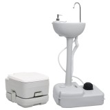 Cumpara ieftin Set portabil cu toaletă și lavoar pentru camping
