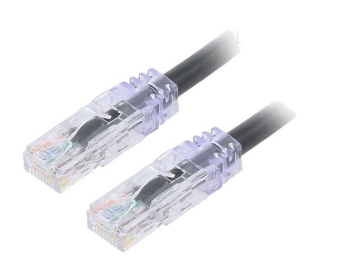 Cablu patch cord Cat 6a negru 2m
