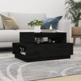 Gossi masuta de cafea, negru, 80x55x40,5 cm, lemn masiv de pin
