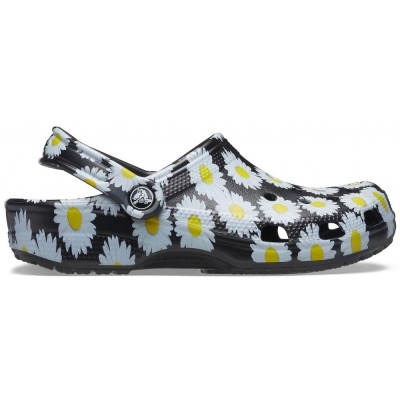 Saboti Crocs Classic Vacay Vibes Clog Negru - Black Daisy foto