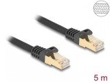 Cablu de retea RJ45 Cat.6A S/FTP 5m brodat Negru, Delock 80320