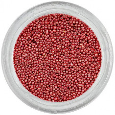 Decorații pentru unghii - perle 0,5mm, roșu coral