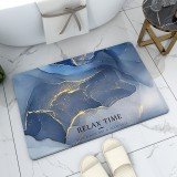 Covor de baie universal ZYTEQ&reg;️, din diatom, absorbant, antiderapant, design rulabil pentru depozitare usoara, 60x90 cm, albastru cu auriu