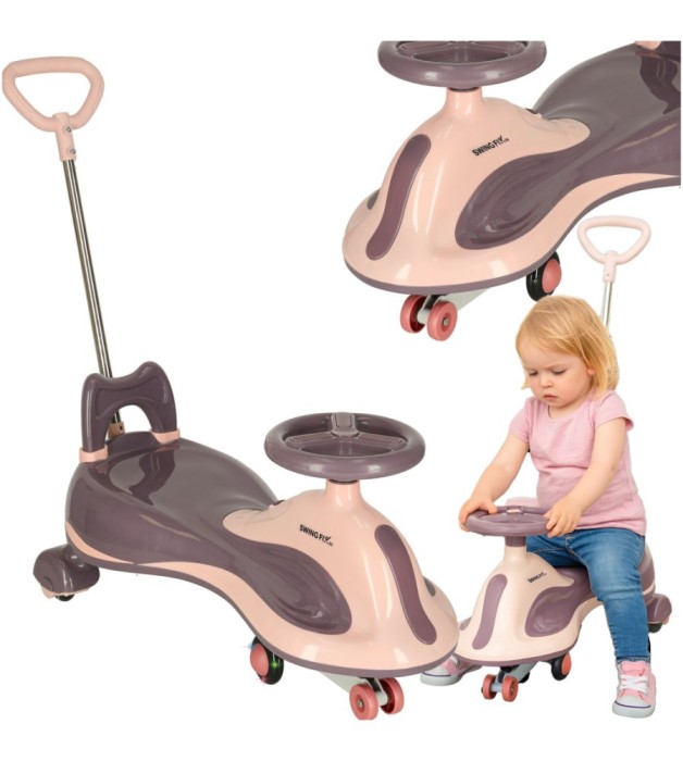 Masinuta fara pedale Gravity Ride-On cu Maner si Roti LED, Ideal pentru Plimbari