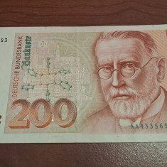 GERMANIA FEDERALA == BANCNOTA 200 MARCI 1989