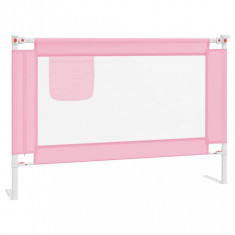 Balustradă de protecție pat copii, roz, 100x25 cm, textil