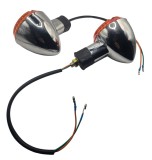 Set 2 Semnalizari Moto Scuter ATV Crom Rotunde Sticla Galbena M10