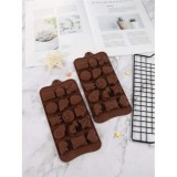 Cumpara ieftin Forma din Silicon, Model Simboluri pentru Ciocolata de Casa, Bomboane, Jeleuri sau Cuburi de Gheata, CBD CORAL BEST DEALS 21 cm 11 cm 1.5 cm Maro 1