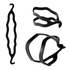 Accesoriu pentru par, tip clema, plastic, pentru coc, 20 cm, negru