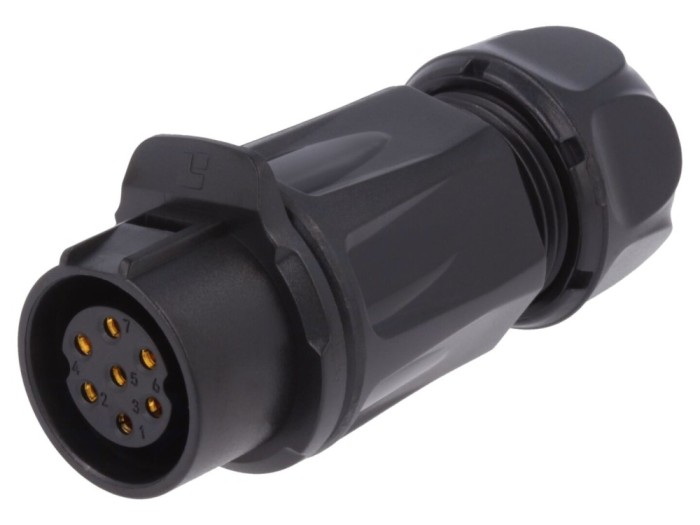 Conector circular mufă 20mm, 7 pini aurit