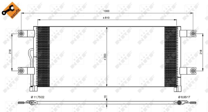 NRF 350074 EASY FIT Condensator, climatizare