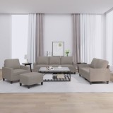 vidaXL Set de canapea cu perne, 4 piese, gri taupe, material textil 3201443
