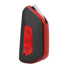 Husa Cheie Auto Compatibila cu Golf 8, SmartKey, Tpu, Aspect Piele, Rosie