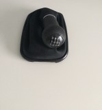 Nuca Schimbator Viteze + Husa Golf 4 (6+1 Trepte) - Plastic si Piele Ecologica Neagra