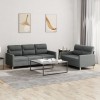 Gossi set de canapele cu perne, 2 piese, gri inchis, textil