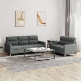 Gossi set de canapele cu perne, 2 piese, gri inchis, textil