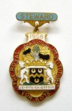 u742 MAREA BRITANIE MEDALIE MASONICA BAIETI 1956 STEWARD BRONZ EMAILAT in STARE FOARTE FRUMOASA