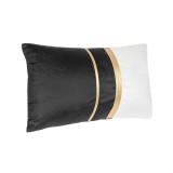 Perna decorativa, 50x30 cm, Negru cu linii aurii, Poliester, ATU-089741, Oem