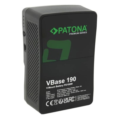 ​Baterie Reincarcabila V-Mount 190W PATONA Premium Battery VBase 190 PD100W 190Wh USB-C D-Tap foto