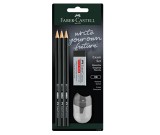 Cumpara ieftin Set 3 creioane Faber-Castell 1111 - HB, cu radiera si ascutitoare - RESIGILAT