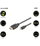 Cablu HDMI 2.0 - micro HDMI 5m 4K Ultra HD 2160p 60Hz negru Goobay 53787
