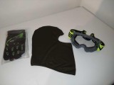Set Off Road ATV Enduro: Cagula, Ochelari, Manusi Moto Negre Unisex 3XL
