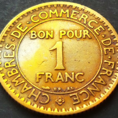 Moneda istorica BUN PENTRU 1 FRANC - FRANTA, anul 1922 *cod 1357 B