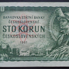 Bancnota 100 KORUN / COROANE - RS CEHOSLOVACIA, anul 1961 * Cod 23