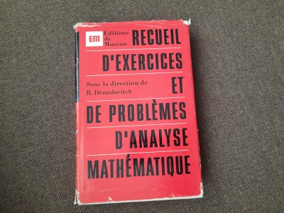 RECUEIL D&amp;#039; EXERCICES ET DE PROBLEMES D&amp;Aacute;NALYSES MATHEMATIQUE-B.DEMIDOVITCH foto