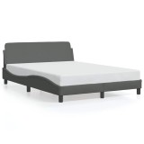 Cumpara ieftin Cadru de pat, Dover, gri inchis, 137x190 cm, textil