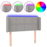 Cumpara ieftin Tablie de pat cu LED, gri deschis, 103x16x78/88 cm, textil