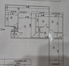Apartament de v&acirc;nzare - 3 camere nerenovat, Slatina