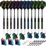 Cumpara ieftin Set 12 Sageti Darts Grebarley Steel Tip, Tije Aluminiu, 9 Zboruri PVC, 20 O-ringuri, 20g/22g