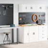 VidaXL Dulapuri de garaj 2 buc Lemn artificial alb 3328287