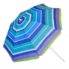 Umbrela pentru plaja, 180 cm, model dungi, Albastru foto