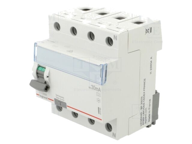 &Icirc;ntrerupător diferențial LEGRAND 40A 30mA 4 poli 400VAC P 304 40-30-A TX