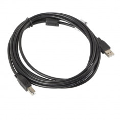 Cablu USB 2.0 pentru imprimanta, Lanberg 41350, lungime 3 m, cu miez de ferita, USB-A tata la USB-B tata, negru