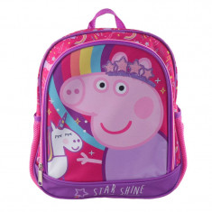 Ghiozdan fete Peppa Pig Must, 27 x 8 x 32 cm, bretele ajustabile foto