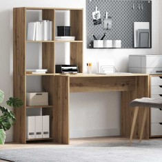 vidaXL Birou stejar artizanal 138.5 x 55 x 143 cm Lemn compozit 3337256