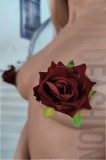 TE172-232 Accesorii fetish pentru sani cu silicon si trandafiri 3D, Marime universala