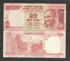 INDIA 20 RUPII RUPEES 2014 UNC [1] P- 103 g , Fara Litera foto