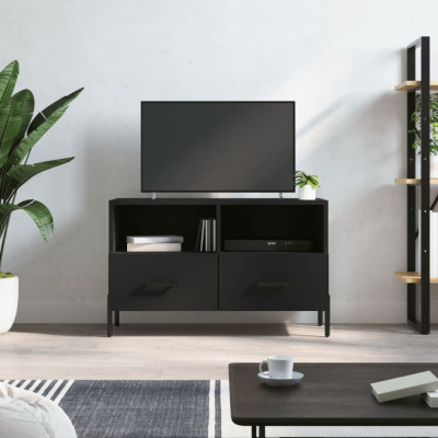 vidaXL Comodă TV, negru, 80x36x50 cm, lemn prelucrat foto