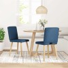 VidaXL Scaune de bucătărie, 2 buc., albastru, textil