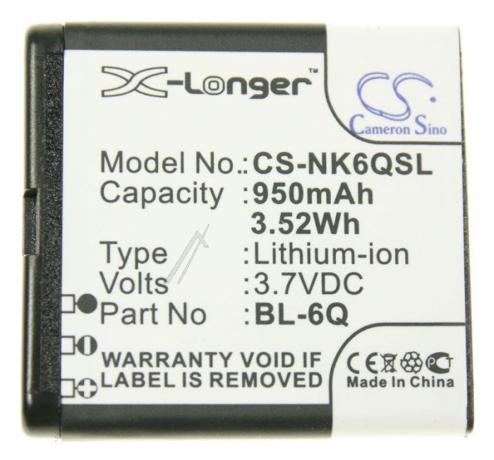 3,7V-950MAH ACUMULATOR LI-ION =&gt; NOKIA BL-6Q COM